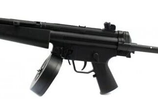 Well Electric AEG D95b airsoft rifle with drum magazine, collapsible stock fully automatic