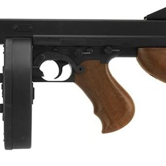 Well Wood Color D98 M1A1 Thompson WWII Submachine Gun AEG with Both Drum and Long Magazine (airsoft gun) (Copy)
