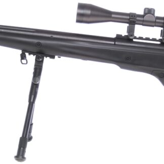 Well Black Color VSR 10D Bolt Action Sniper Airsoft Rifle Scope & Bipod Package (airsoft gun)