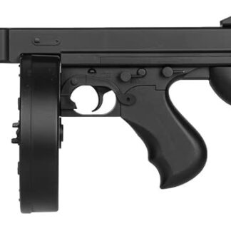 Well Black Color D98 M1A1 Thompson WWII Submachine Gun AEG with Both Drum and Long Magazine (airsoft gun)